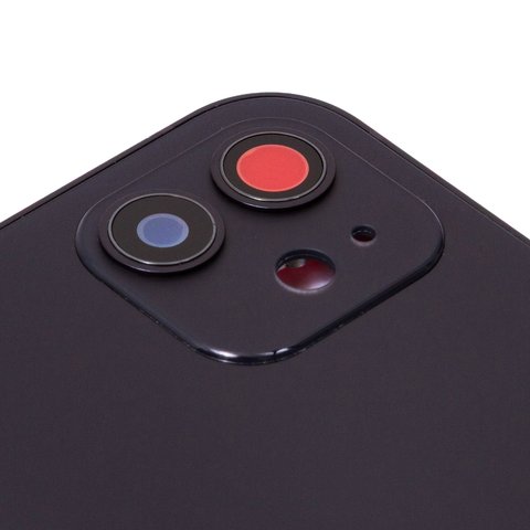 Корпус для iPhone 12, чорний, з тримачем SIM-карти, з боковими кнопками Прев'ю 1