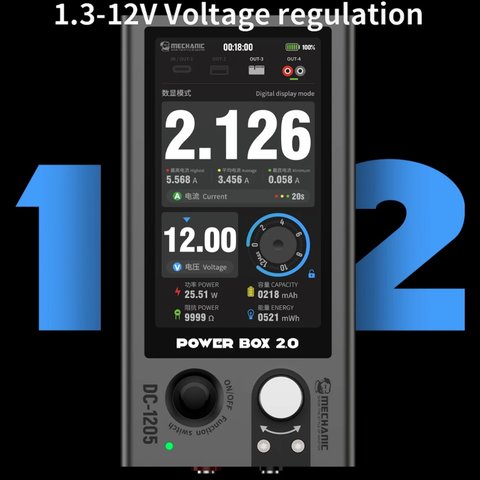 Лабораторный блок питания Mechanic Power Box 2.0, 45W, Type-C, PD, 12 V, 5A (портативний, акумулятор 10000mAh) Превью 2