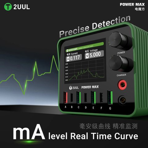 Мережевий зарядний пристрій 2UUL PC01, 200 Вт, Quick Charge, Power Delivery (PD), з безпровідною зарядкою, 7 портів Прев'ю 5
