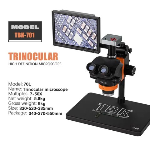Microscopio TBK 701, trinocular, 7-50X Vista previa  1