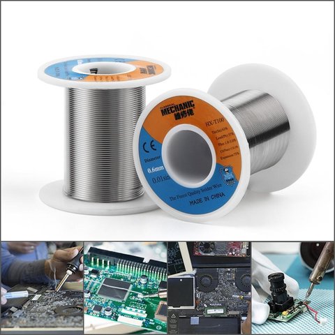 Припой Mechanic HX-T100, Sn 63% , Pb 37%, флюс 1-3%, 0,8 мм, 200 г Превью 3