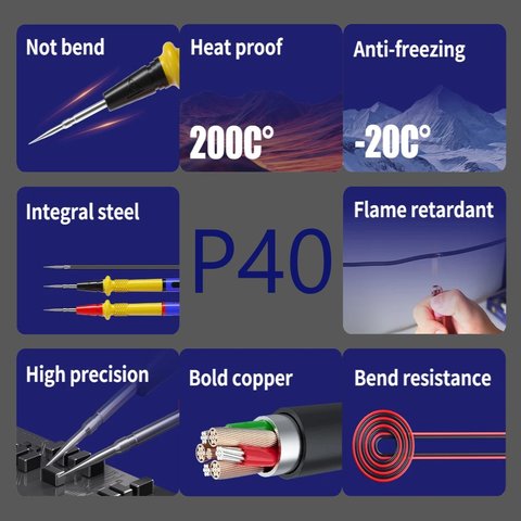 Измерительный щуп для мультиметра Mechanic P40, 120 см, 1000V, 20A Превью 4