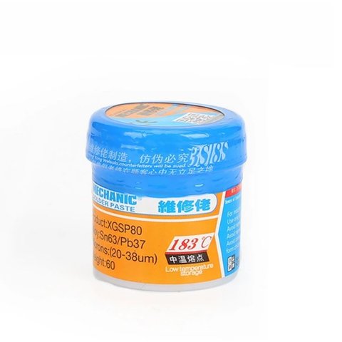 BGA паста Mechanic XGSP80, Sn 63%, Pb 37%, 183 °C, 60 г Прев'ю 1