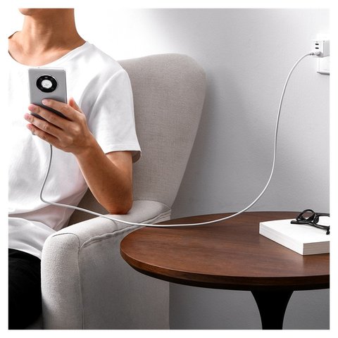 USB кабель Baseus Superior, USB тип-C, USB тип-A, 100 см, 100 Вт, белый, #CAYS001302 Превью 2