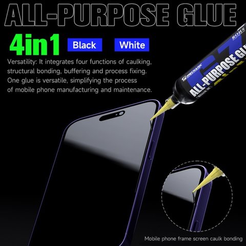 Клей Mechanic G7, поліуретановий, чорний, швидковисихаючий, для приклеювання задніх кришок, для дисплейних рамок, 30 мл Прев'ю 2