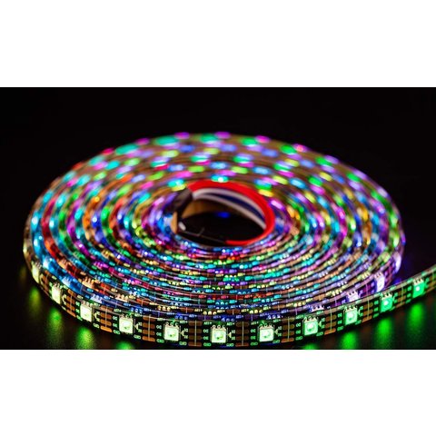 Tira de luces LED RGB SMD5050, WS2815 (con controles, color negro, IP65, 12 V, 60 LEDs/m, 5 m) Vista previa  1